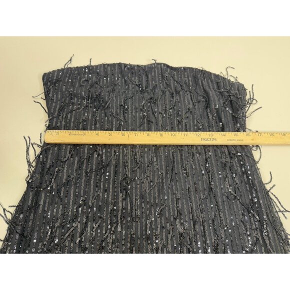 Strapless Sequin Fringe Mini Bodycon Dress Wild Fable Large Flapper Style EUC - Picture 9 of 13